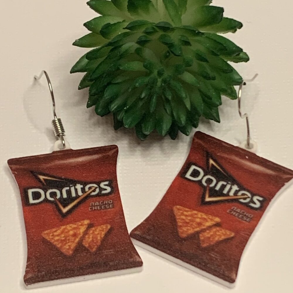 Doritos Earring, Funny Food, Food Jewelry, Gift Idea, Snack Earring, Chips